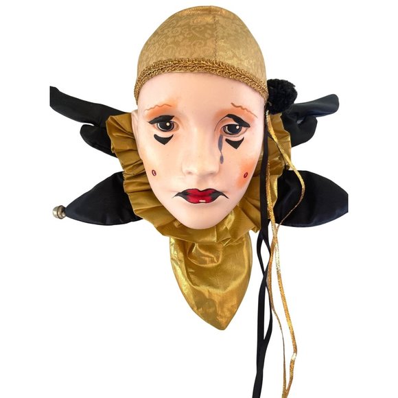 Brinn's Ceramic Harlequin Clown Head Wall Art Vintage Mardi Gras Hand Painted - Picture 5 of 9